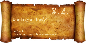 Weninger Leó névjegykártya